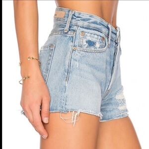 GRLFRND Cindy High Rise Button Fly Cut Off Denim Jean Shorts 27 Boho sexy